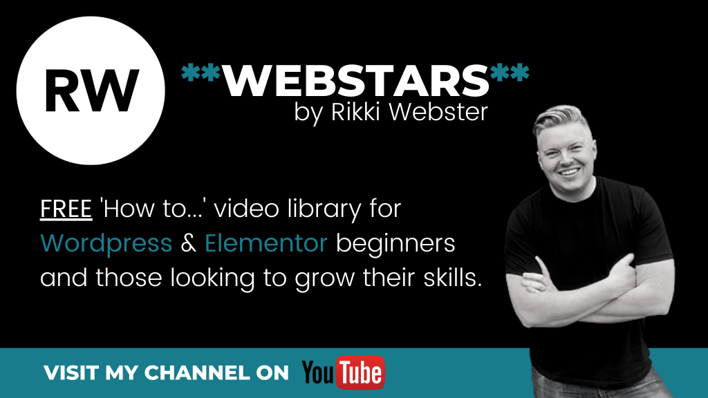 rikki webster how to video library on youtube for wordpress and elementor beginners